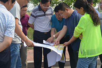 乐陵市委副书记、市长王大山一行到清洋湖水产养殖基地视察工作